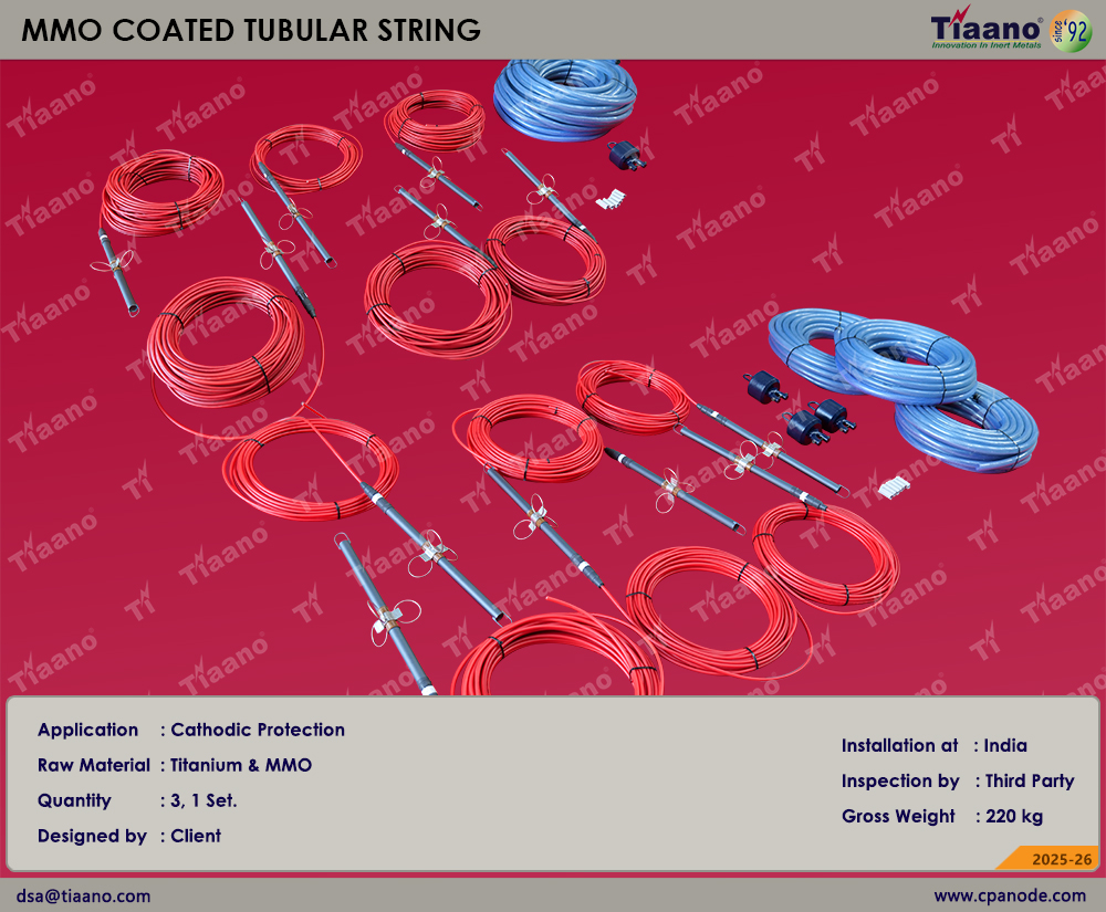 MMO Coated Tubular String Supplied for Advanced Cathodic Protection